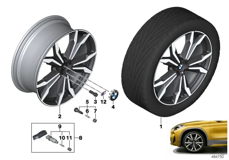 Light alloy wheel diagram