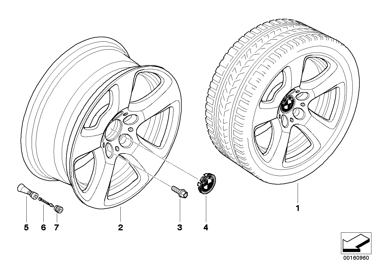 Light alloy wheel diagram