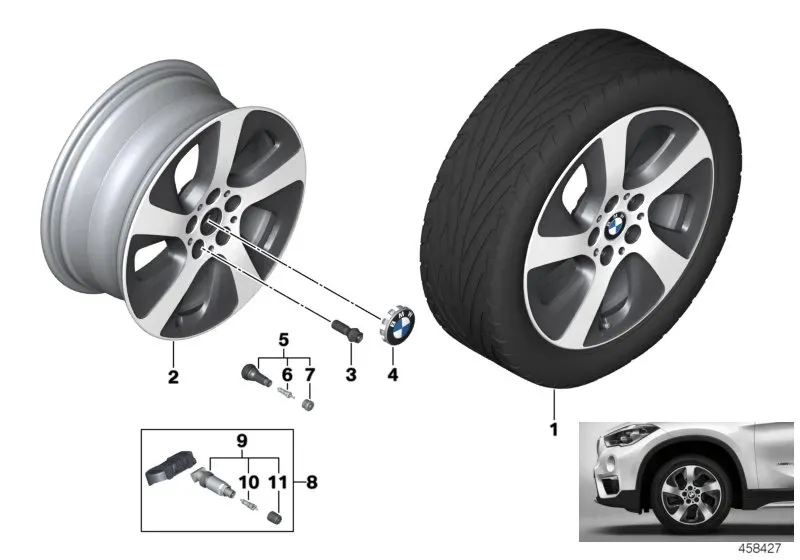 Light alloy wheel diagram
