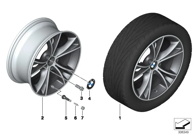 Light alloy wheel diagram