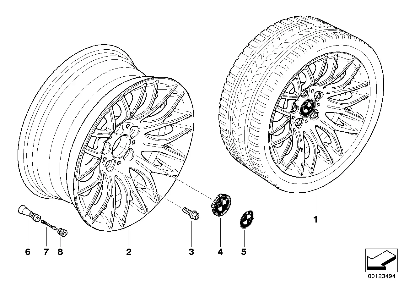 Light alloy wheel diagram
