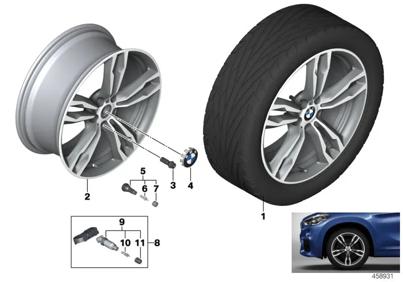 Light alloy wheel diagram