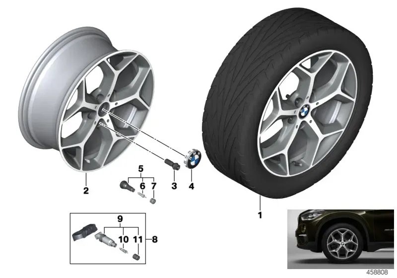 Light alloy wheel diagram