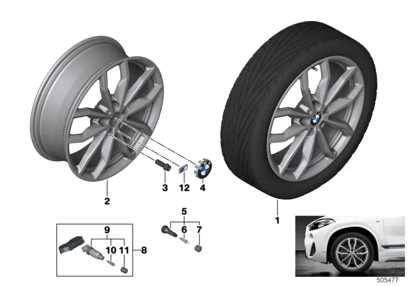 Light alloy wheel diagram