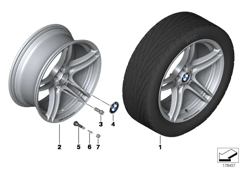 Light alloy wheel diagram