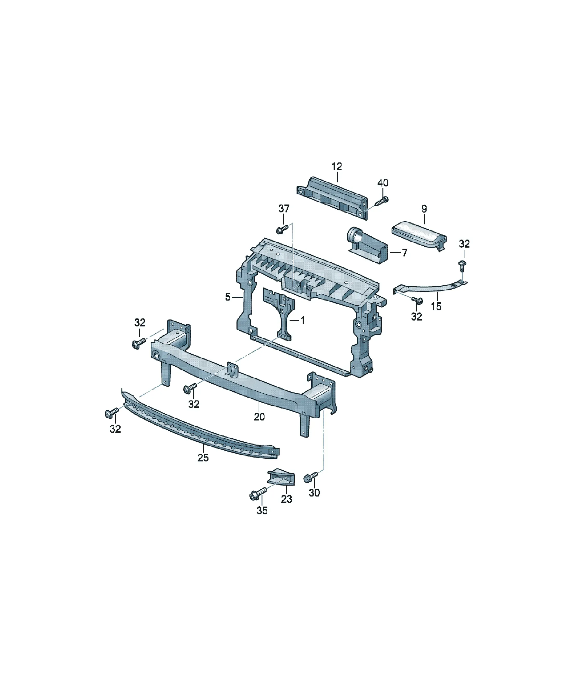 Front body structure diagram