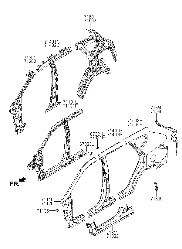 Side body panel diagram