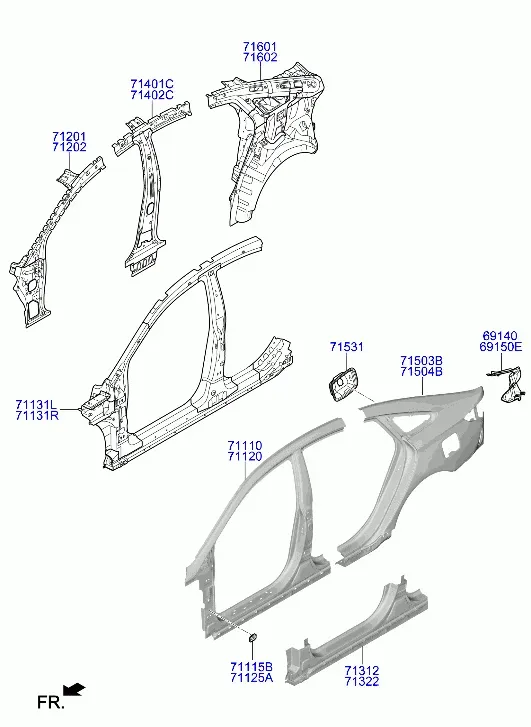Side body panel diagram