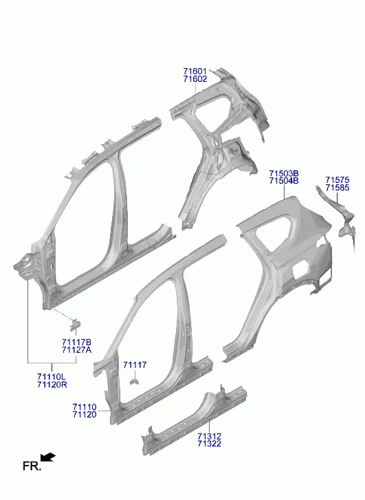 Side body panel diagram