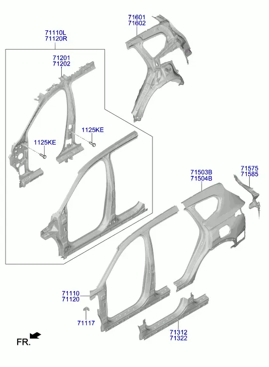 Side body panel diagram