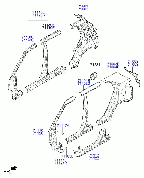 Side body panel diagram