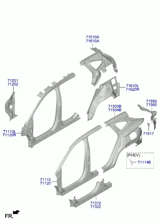 Side body panel diagram