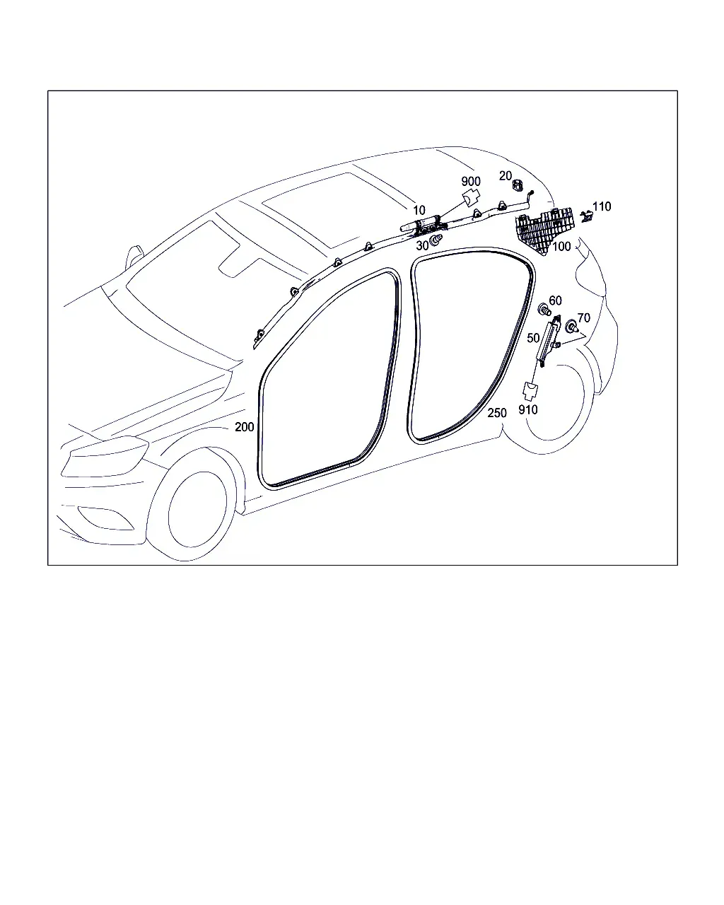 Side curtain airbag diagram