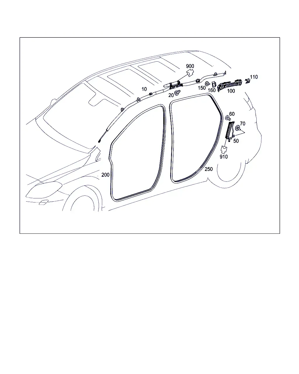 Side curtain airbag diagram
