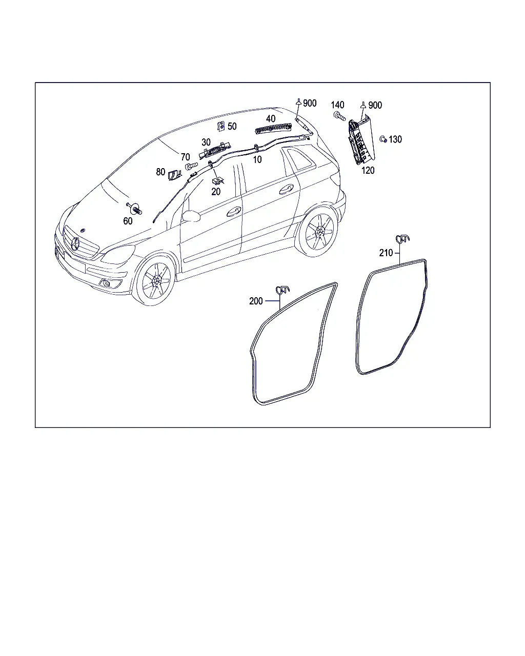 Side curtain airbag diagram