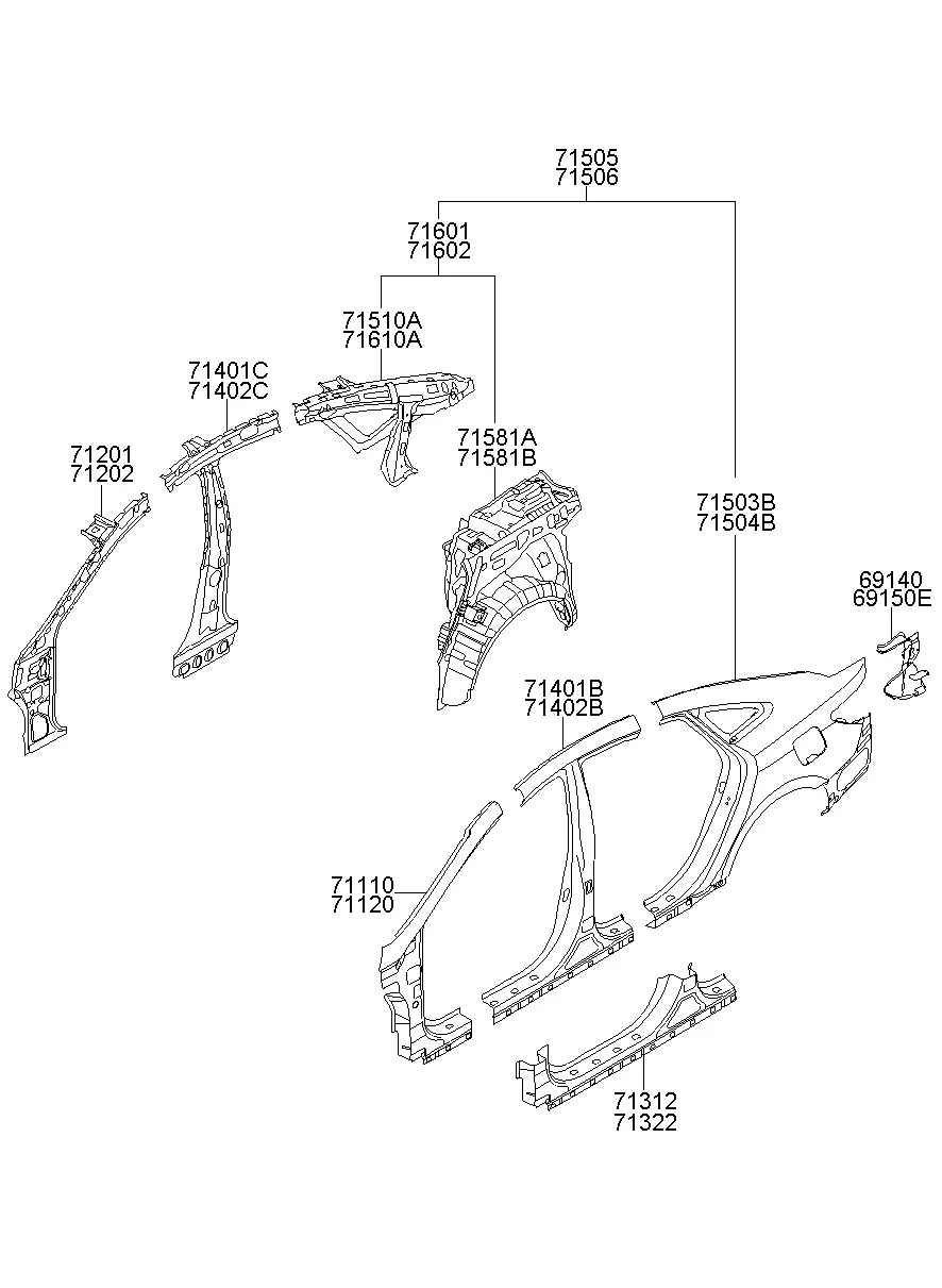 Body side panel diagram