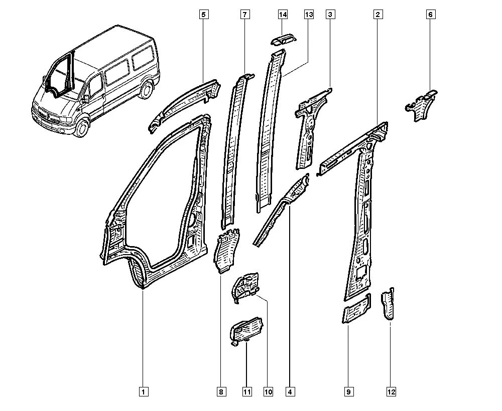 Body side diagram