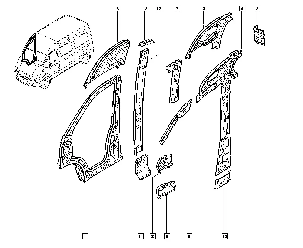 Body side diagram