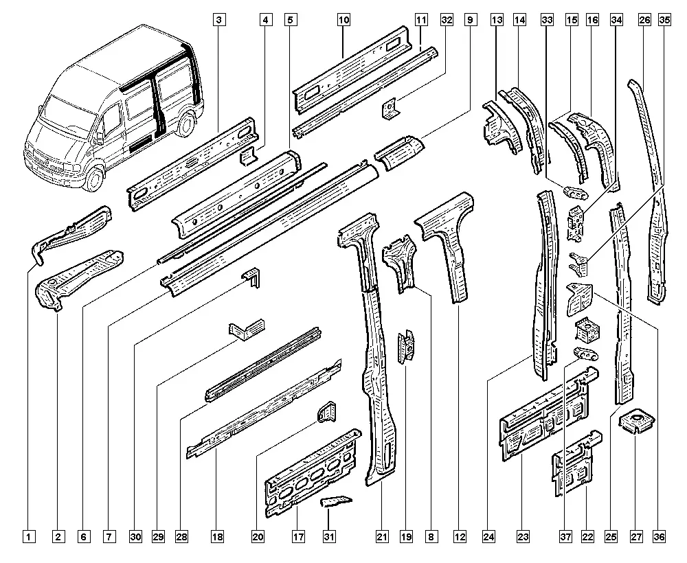 Body side panel diagram