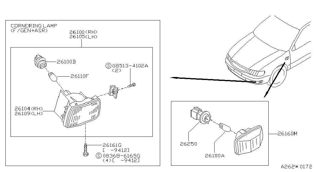Side marker and turn signal lamp diagram