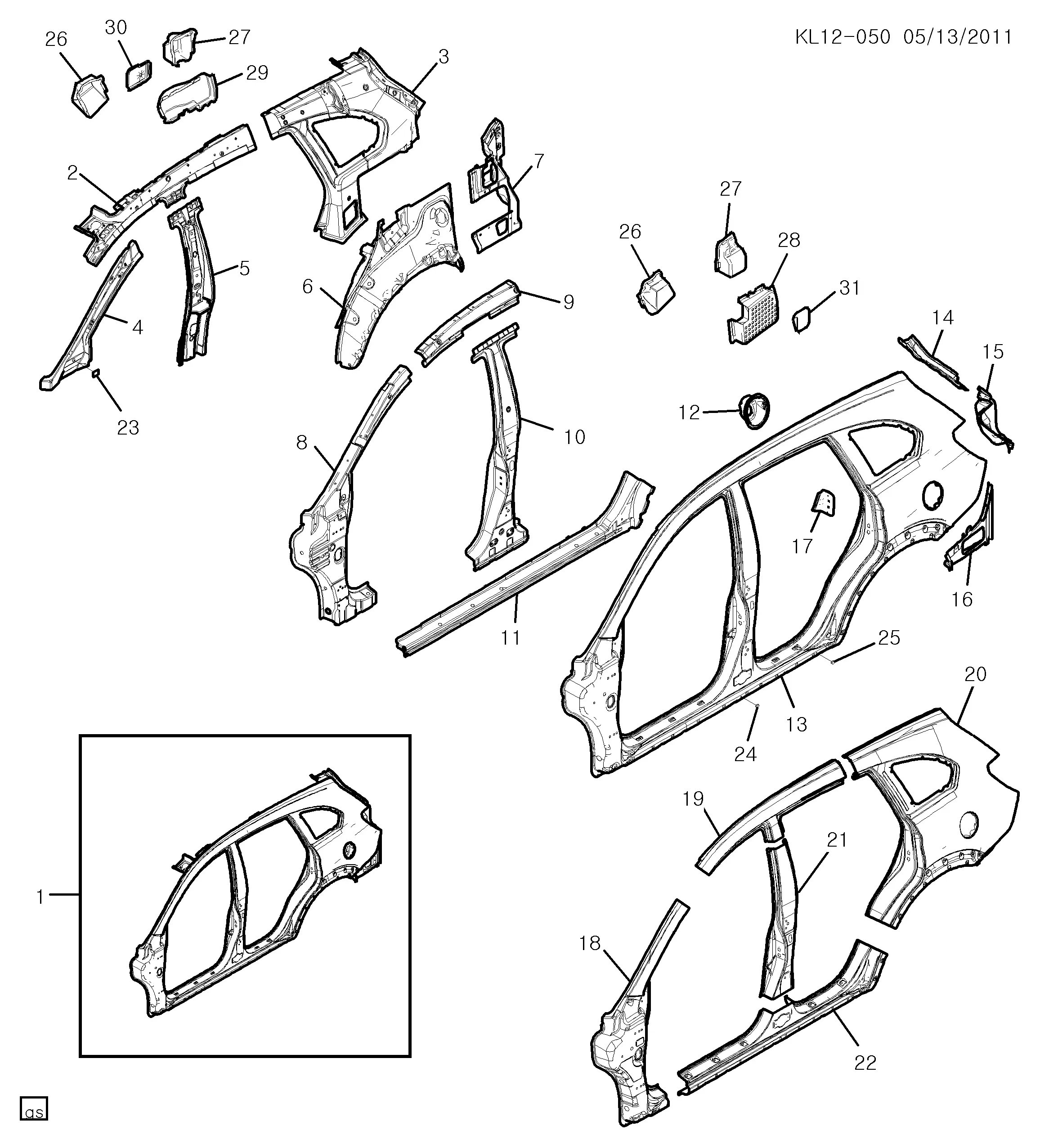Side body panel diagram
