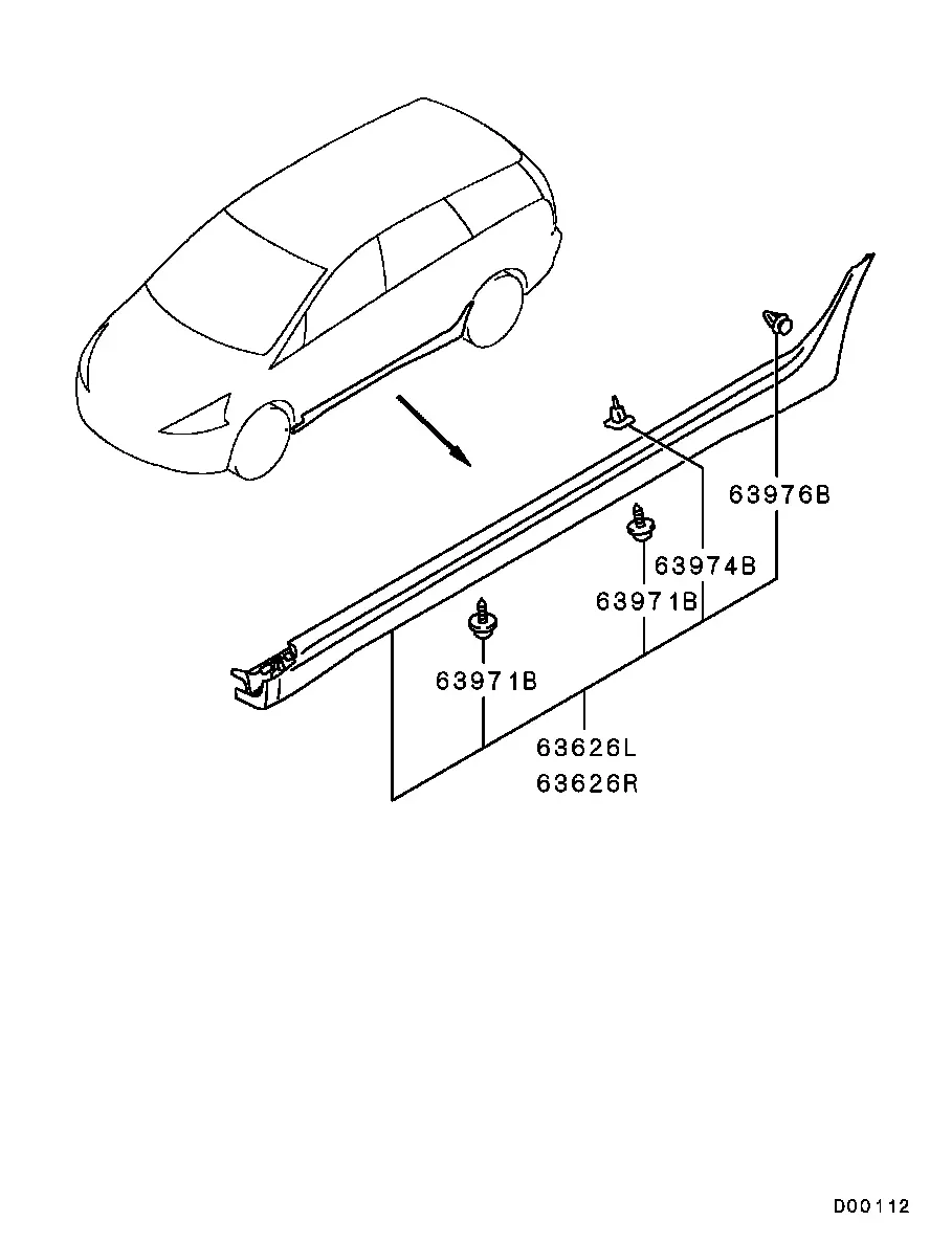 Side sill moldings diagram