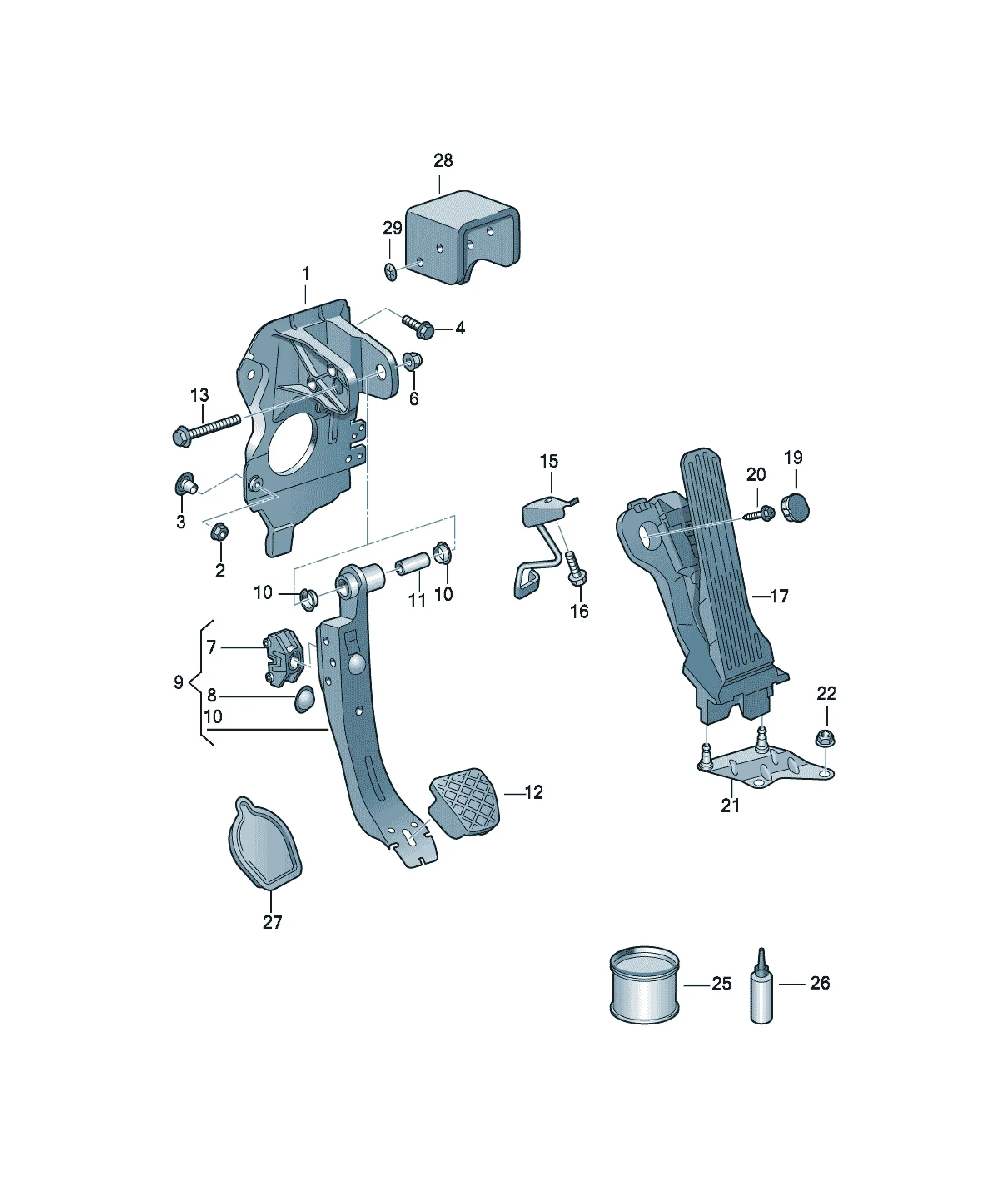 Pedal cluster diagram