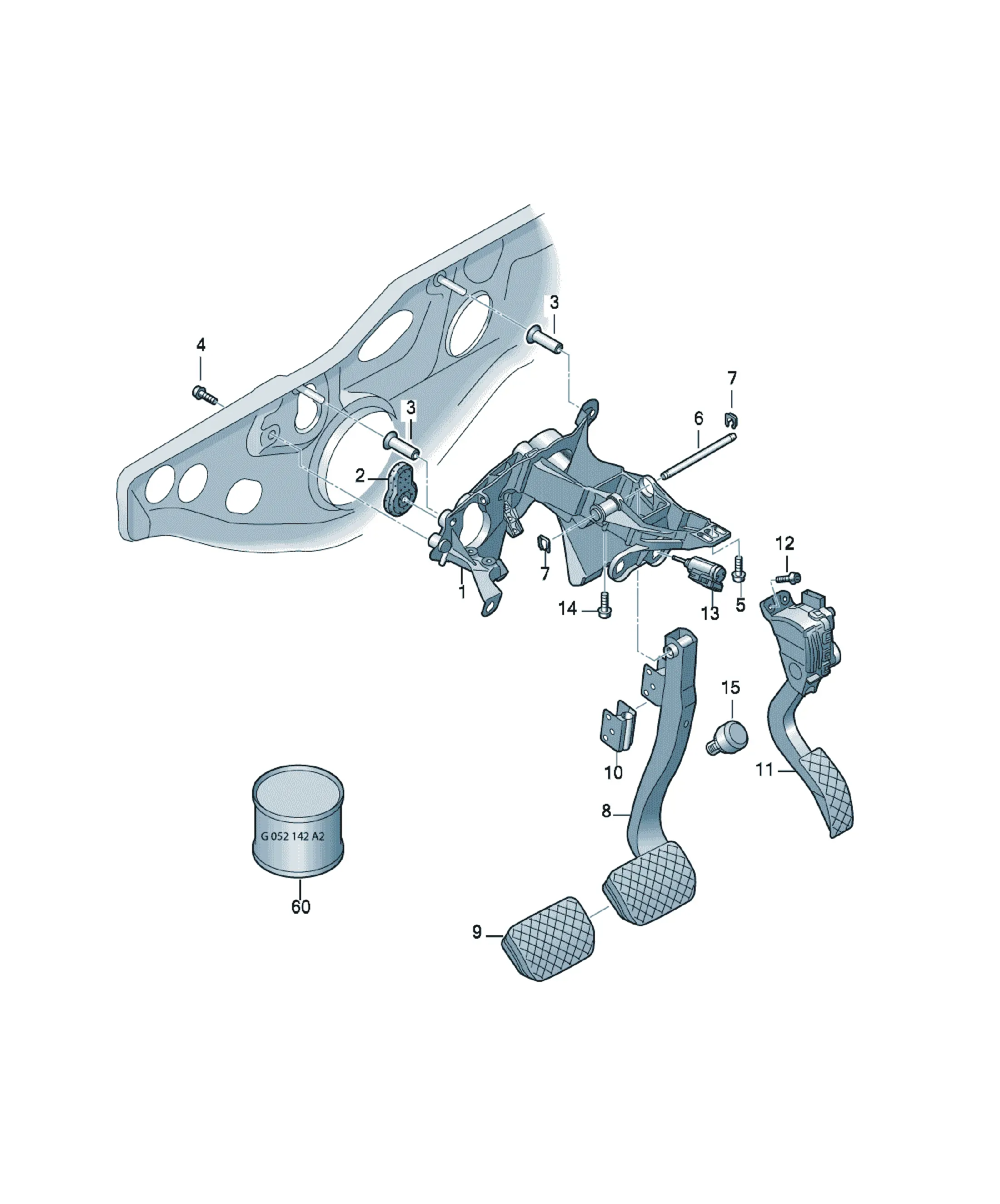 Pedal cluster diagram