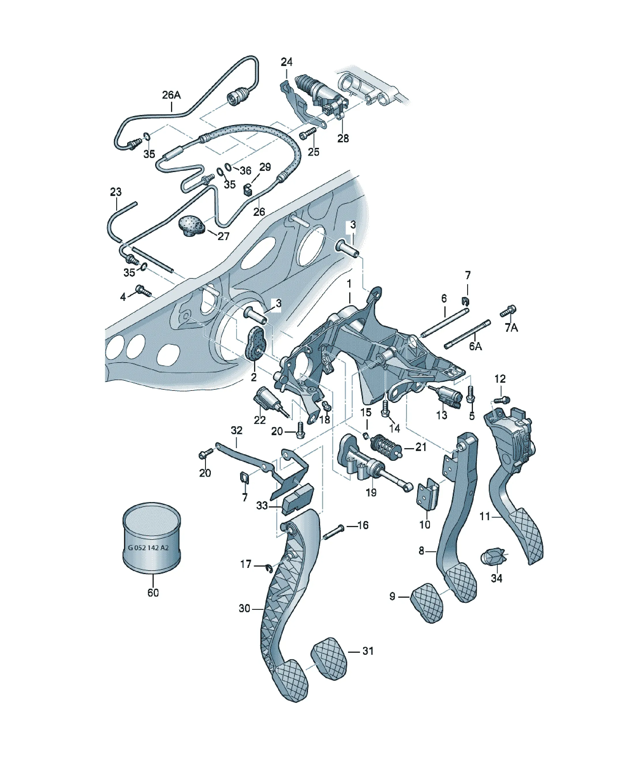 Pedal cluster diagram