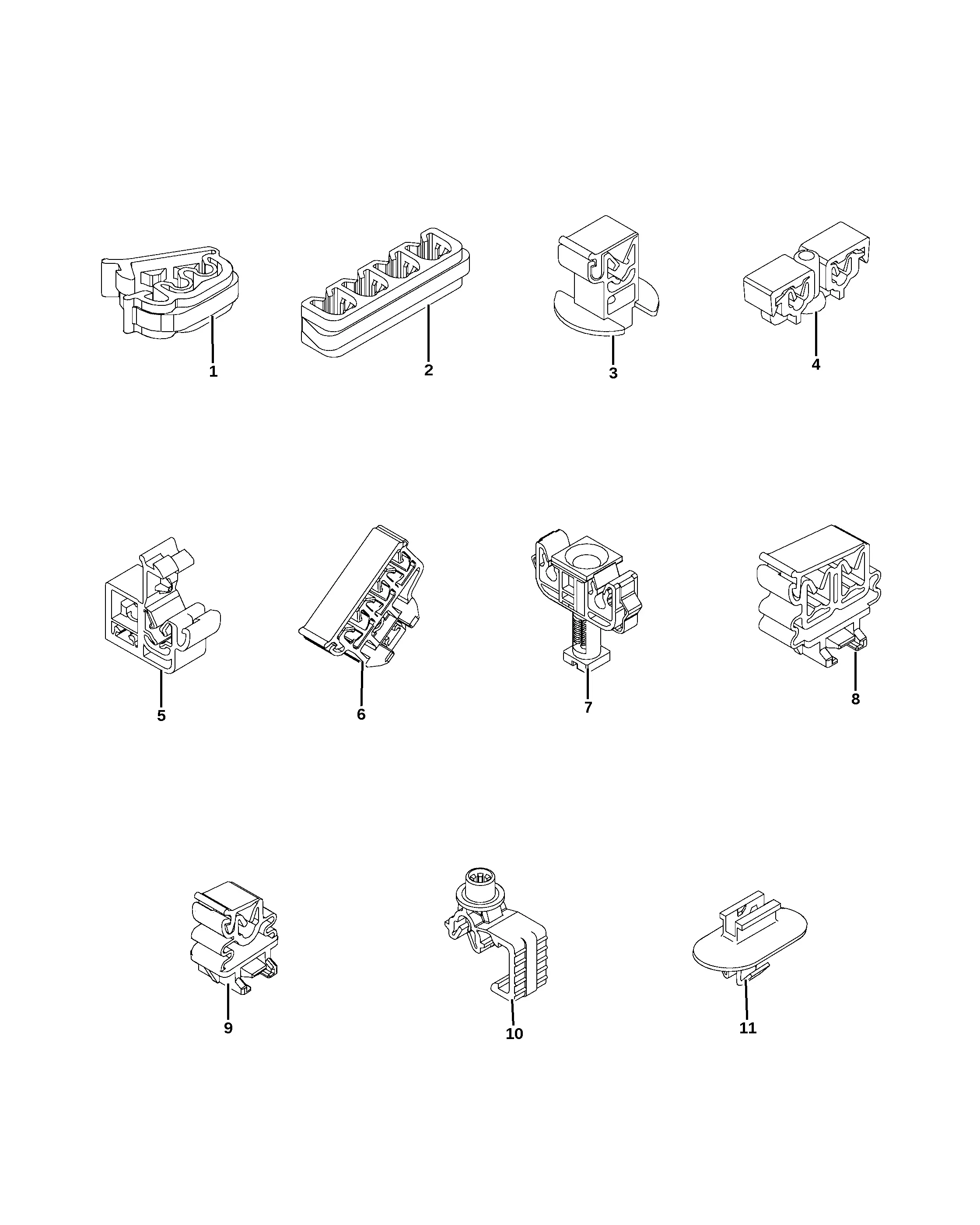 Brake line clips diagram