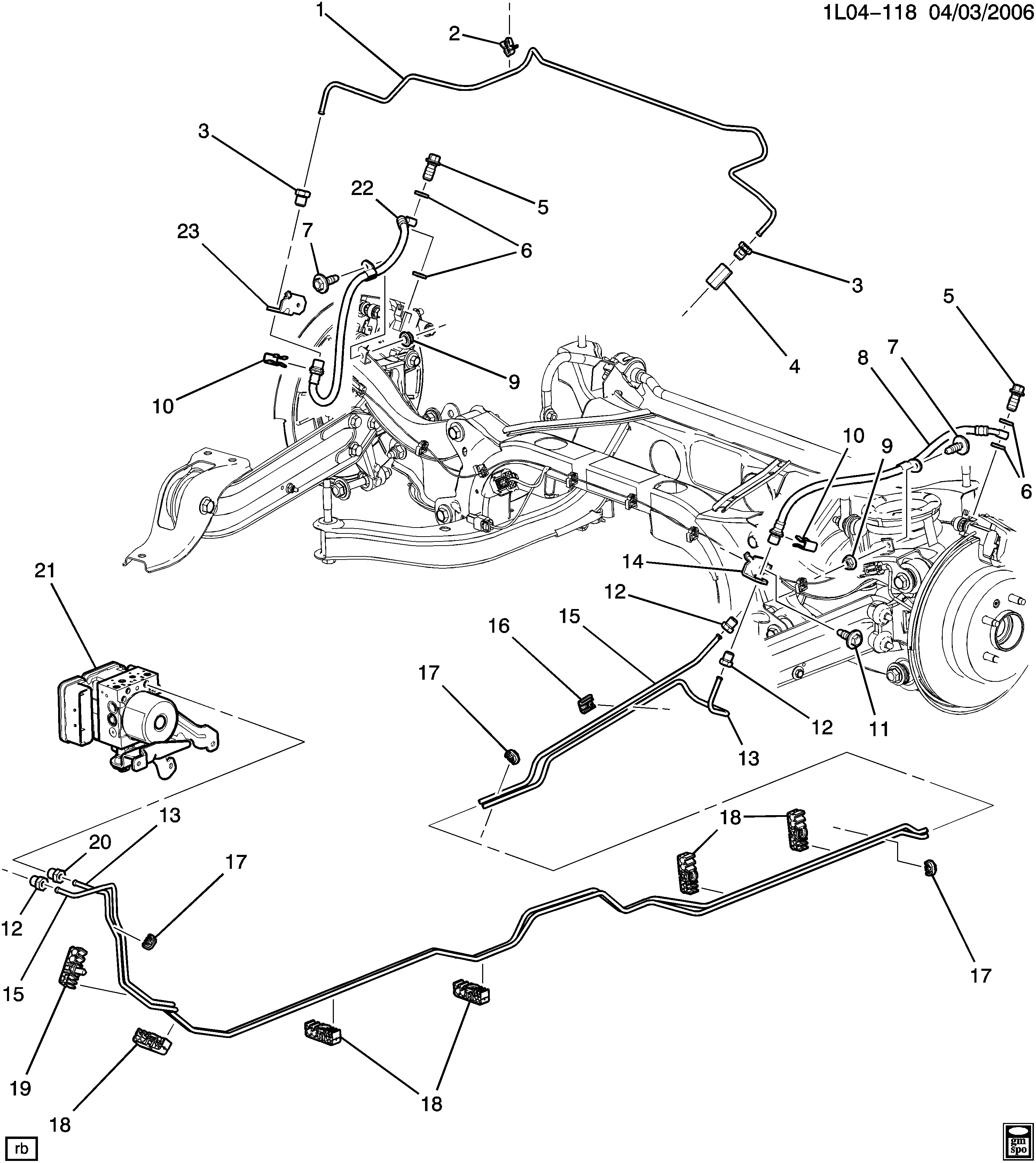 Rear brake line diagram