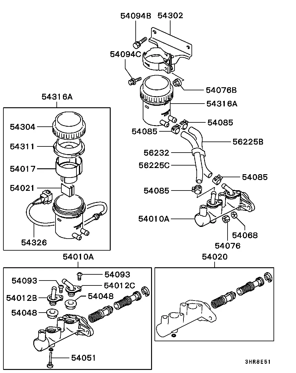 Brake master cylinder diagram