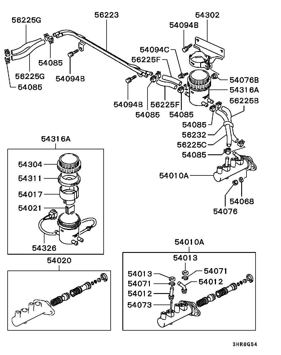 Brake master cylinder diagram