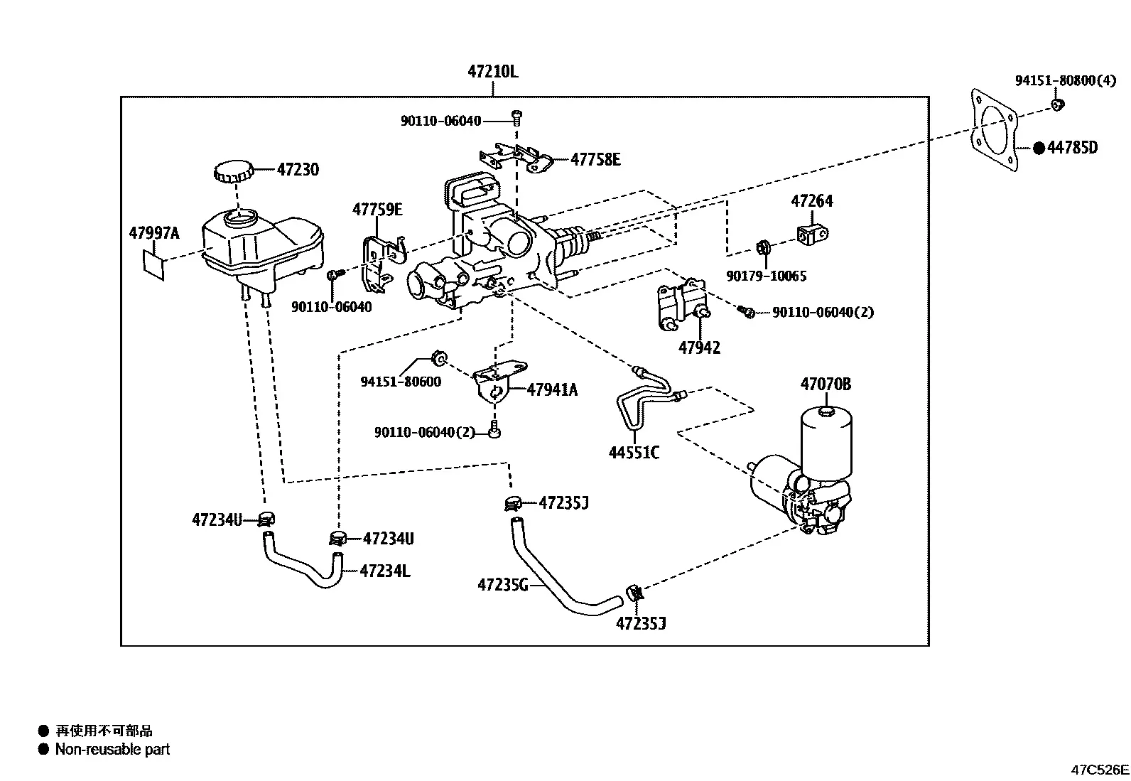 Brake master cylinder diagram