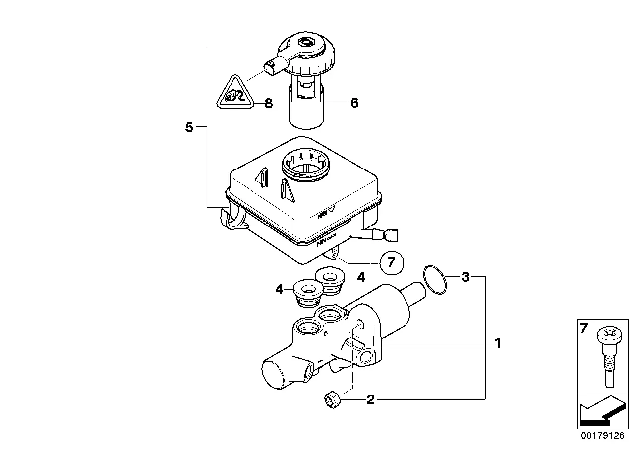 Brake master cylinder diagram