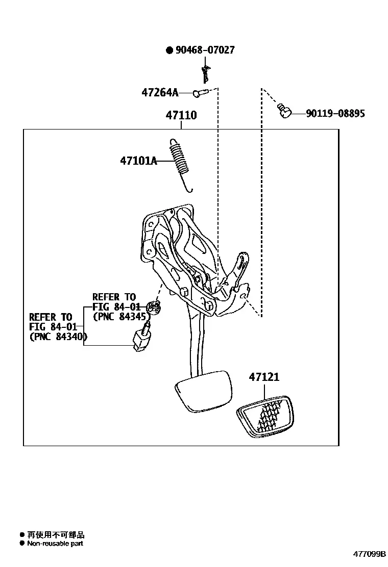 Brake pedal diagram