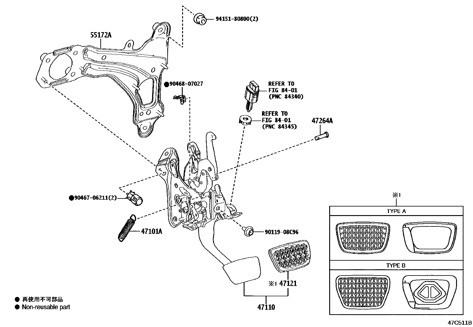 Brake pedal diagram