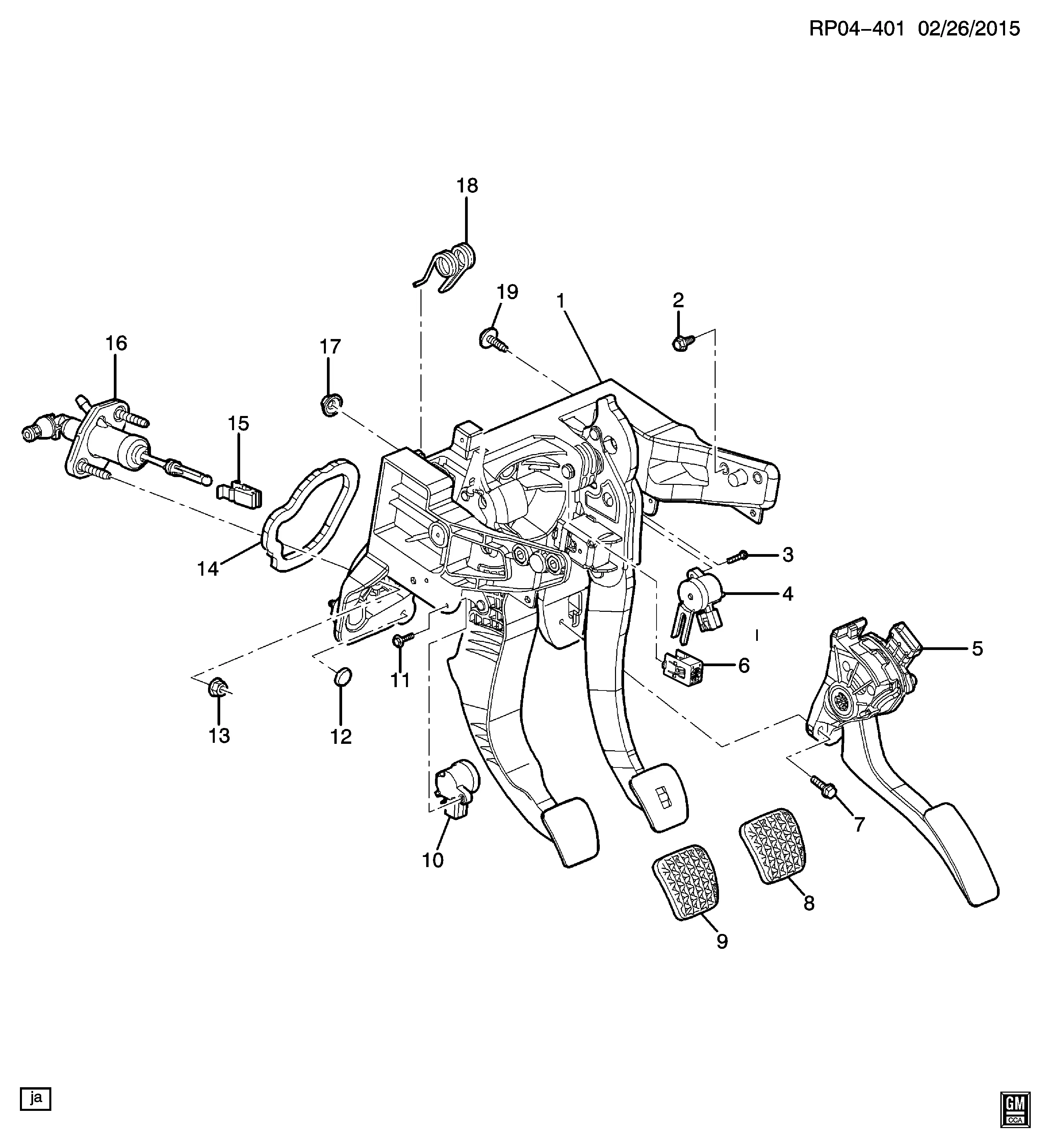 Pedal assembly diagram