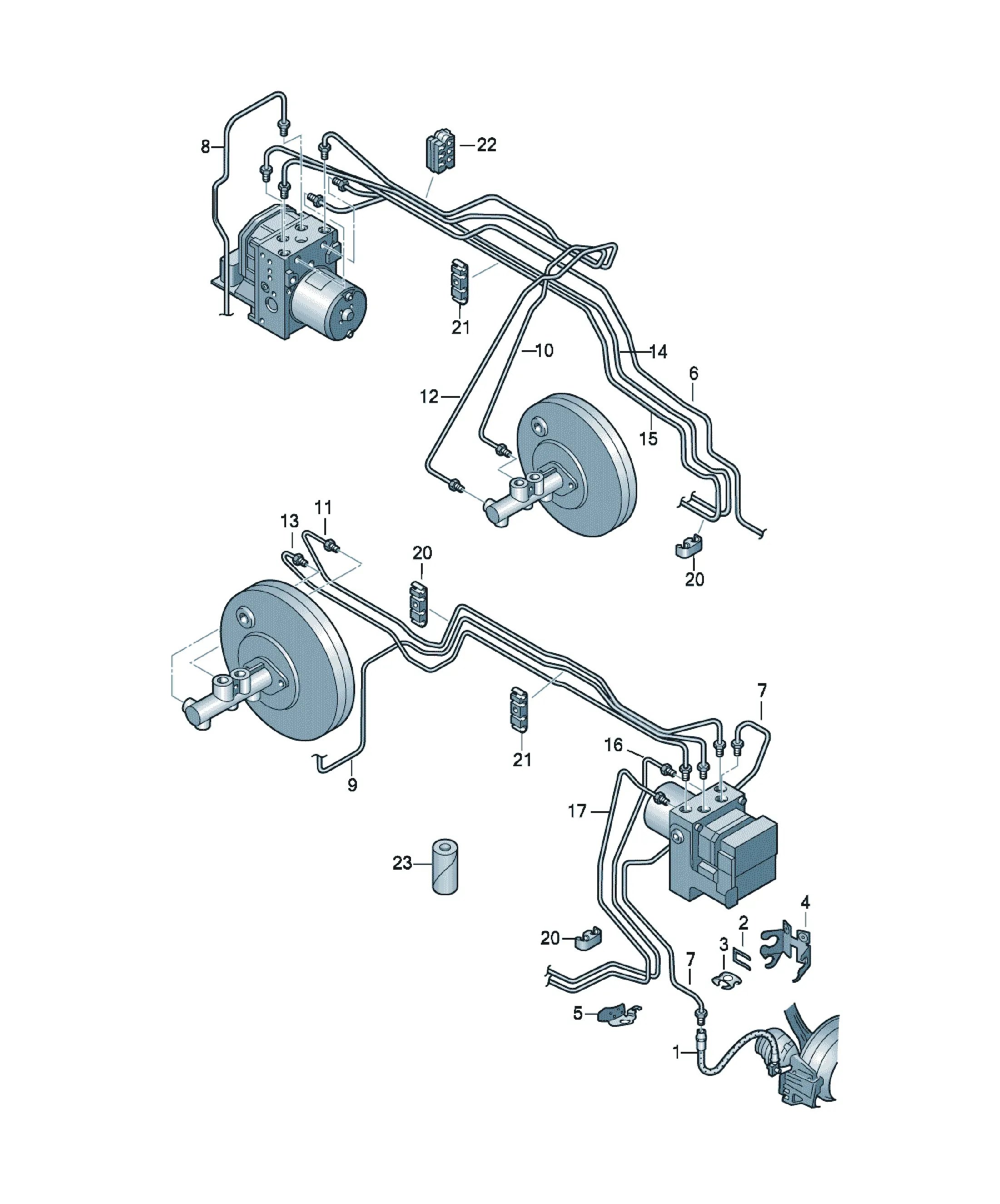 Brake pipe diagram