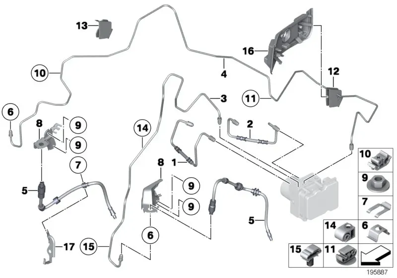 Front brake line diagram