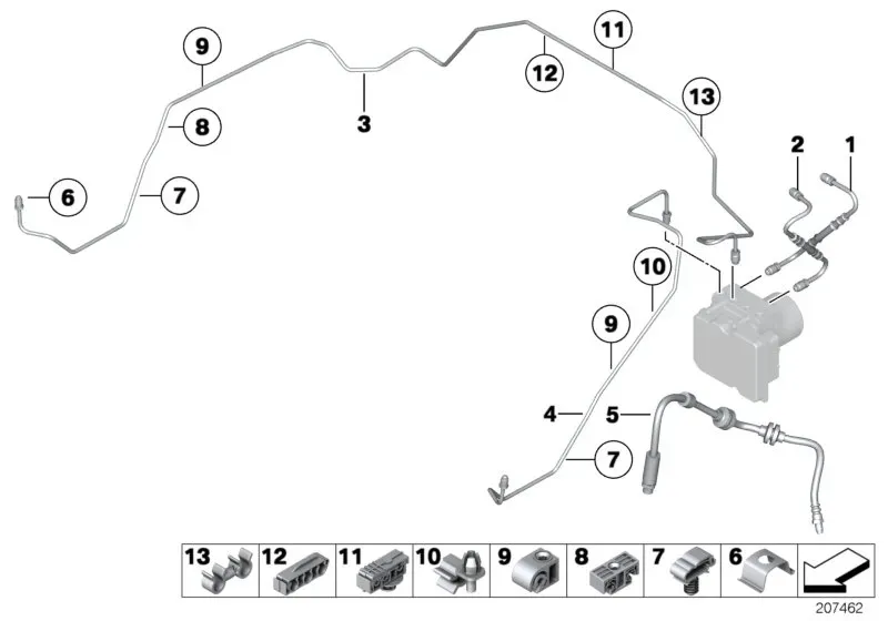 Front brake line diagram