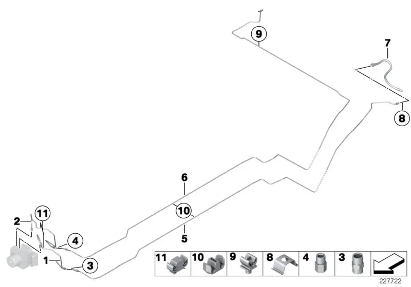 Rear brake pipe diagram