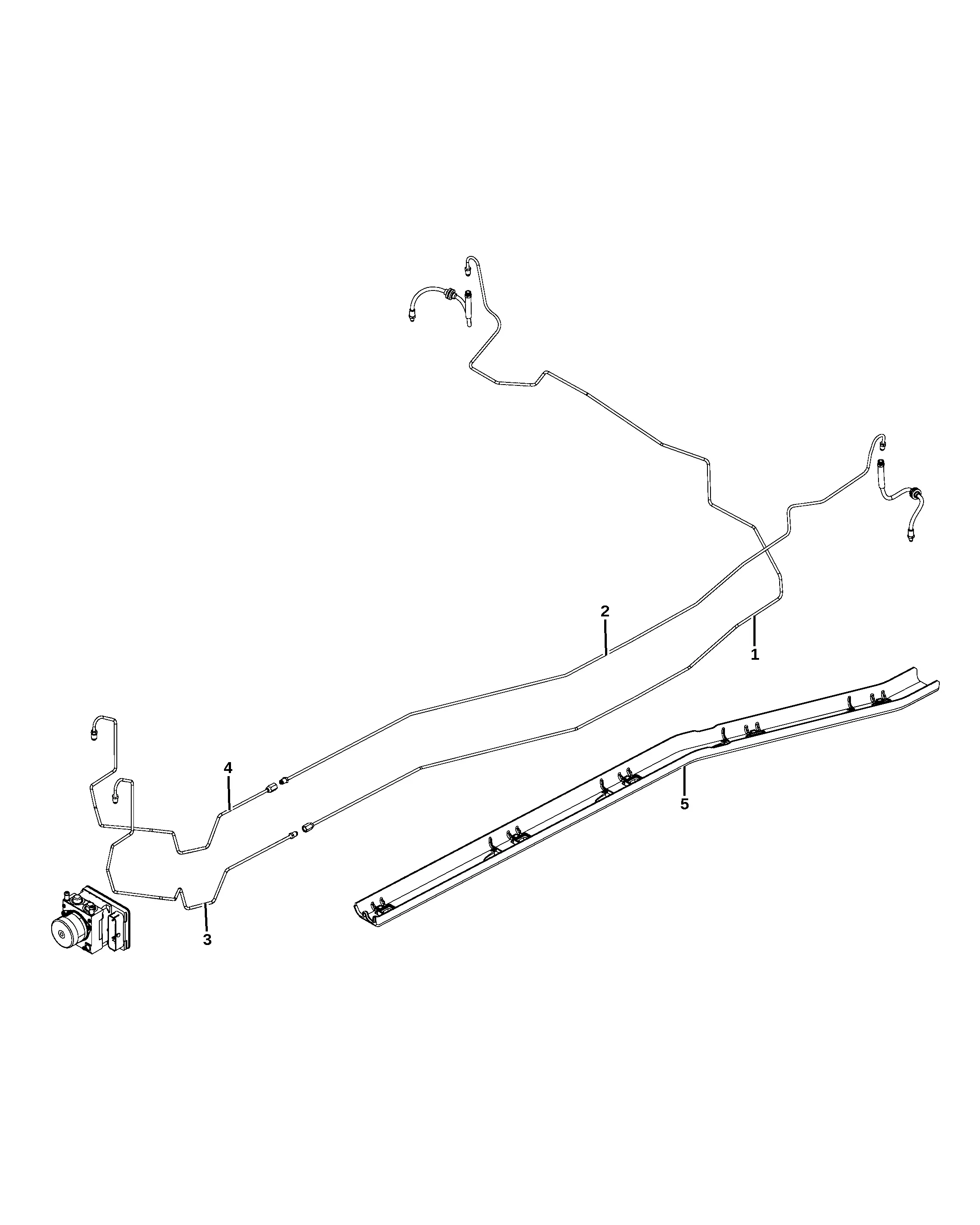 Rear brake tubes diagram