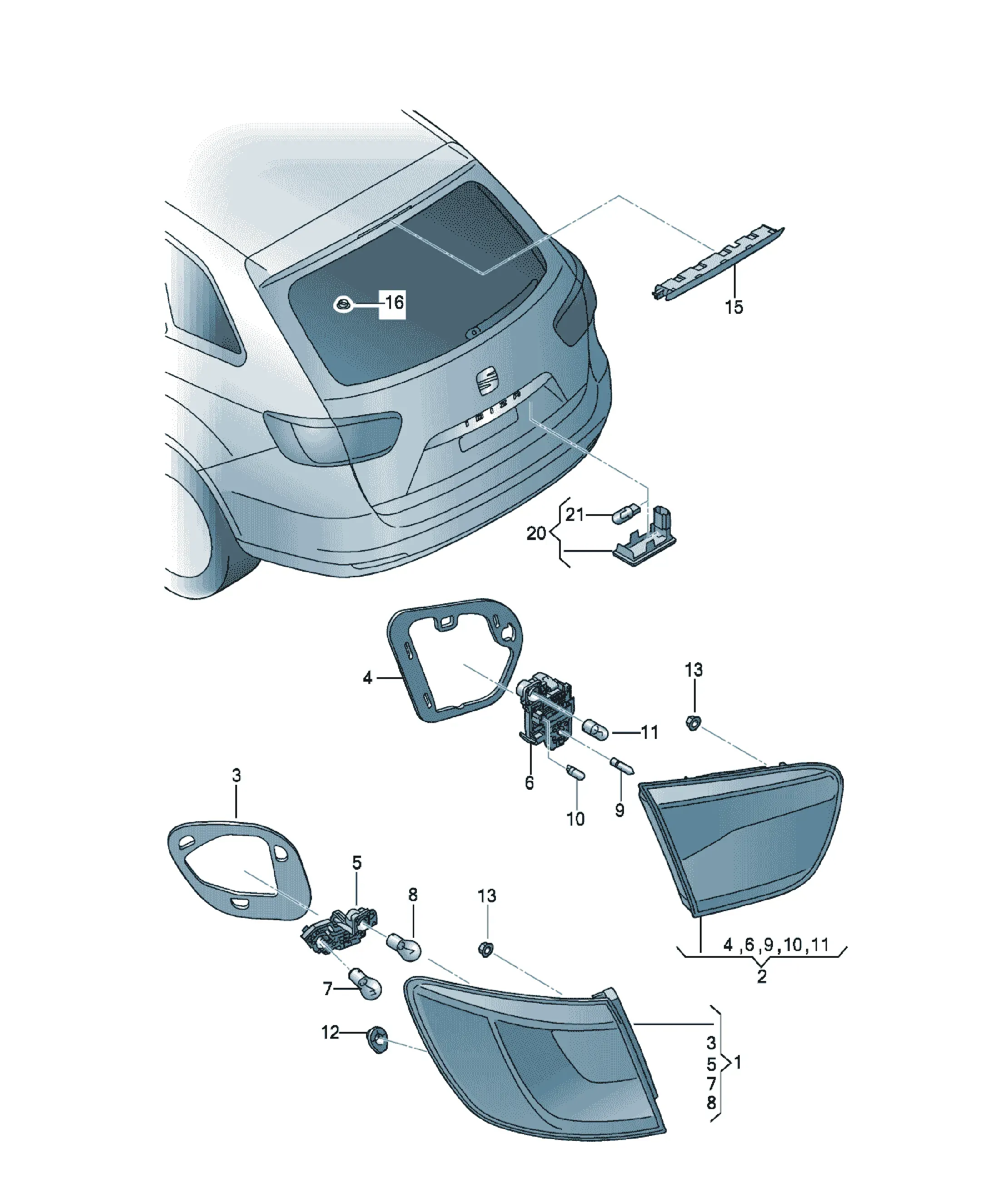 Rear lamp diagram