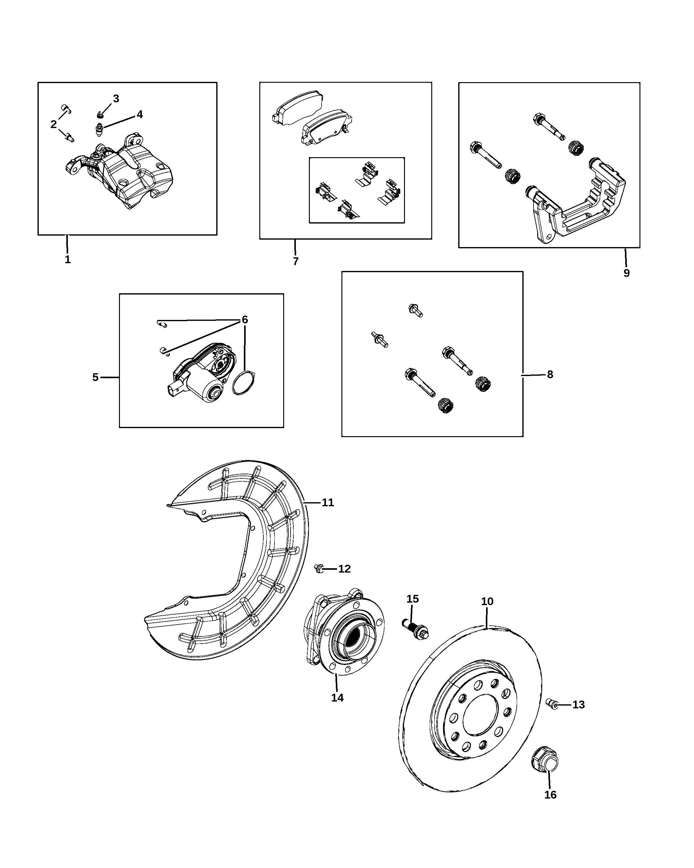 Rear brake assembly diagram