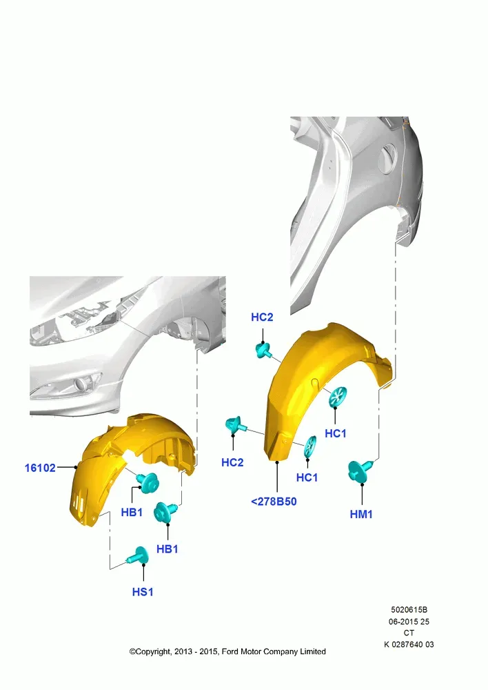 Mud guards and heat shields diagram