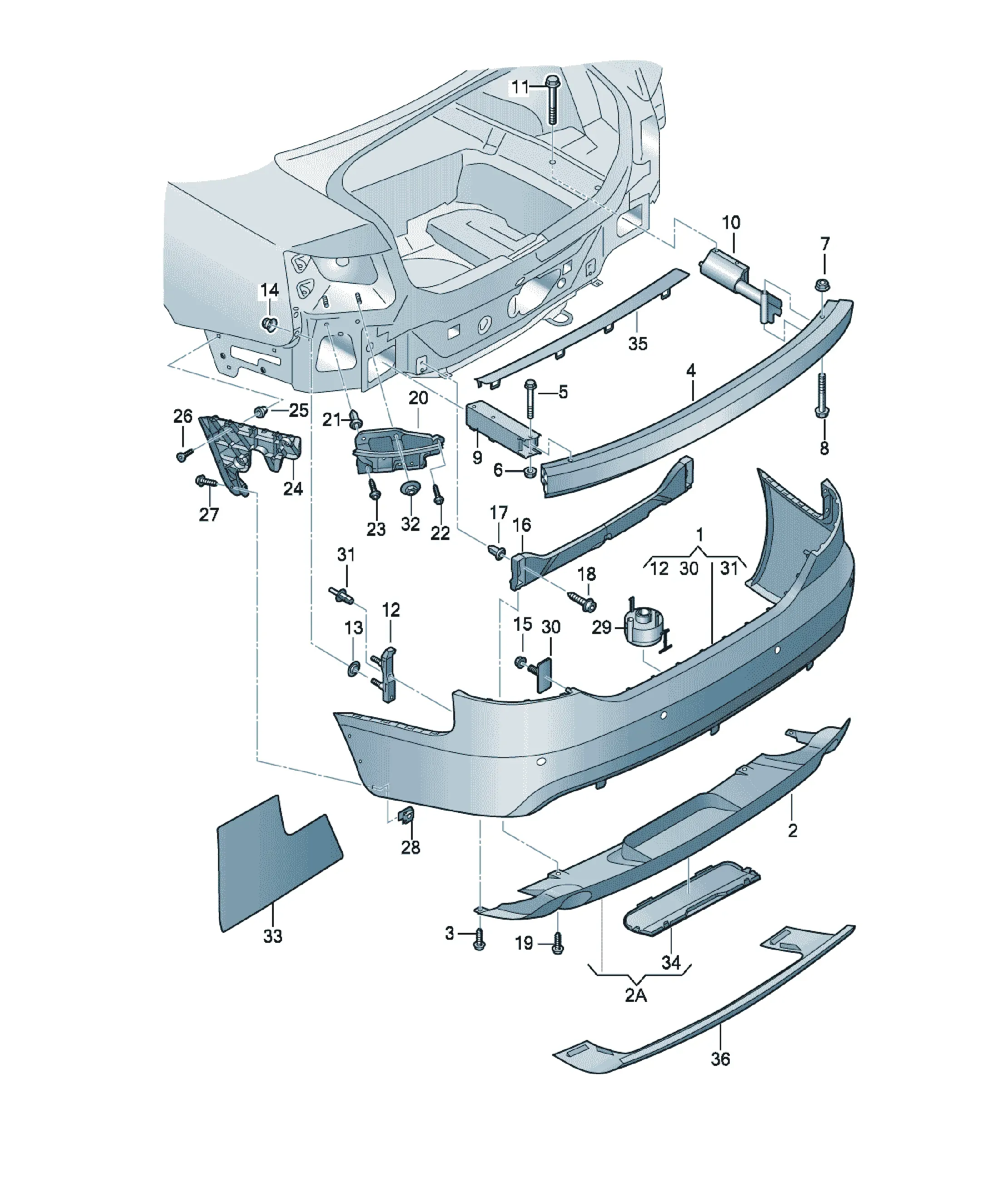 Rear bumper diagram
