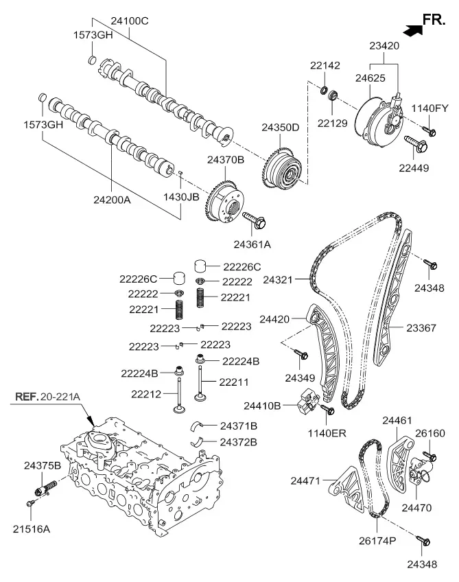 Valve train diagram