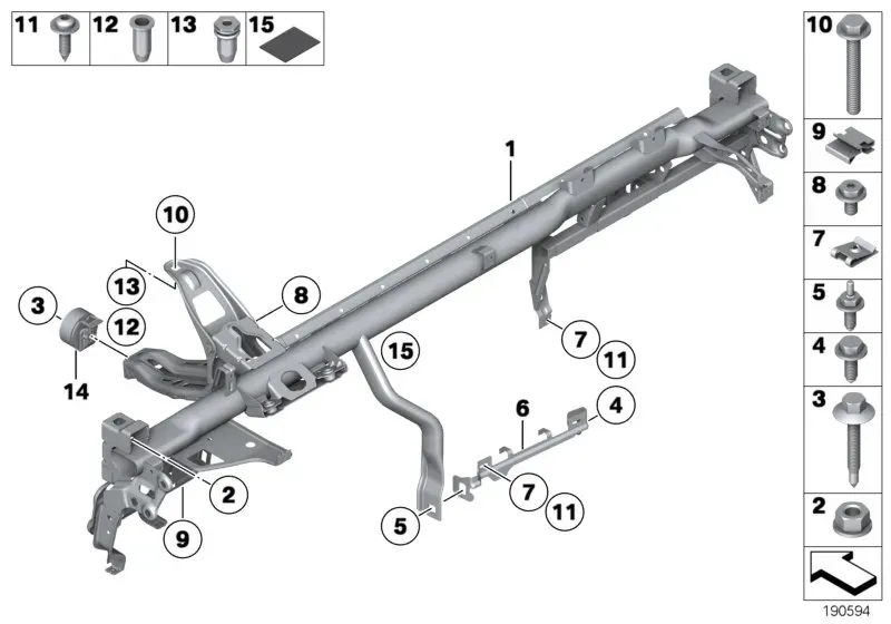 Instrument panel carrier diagram