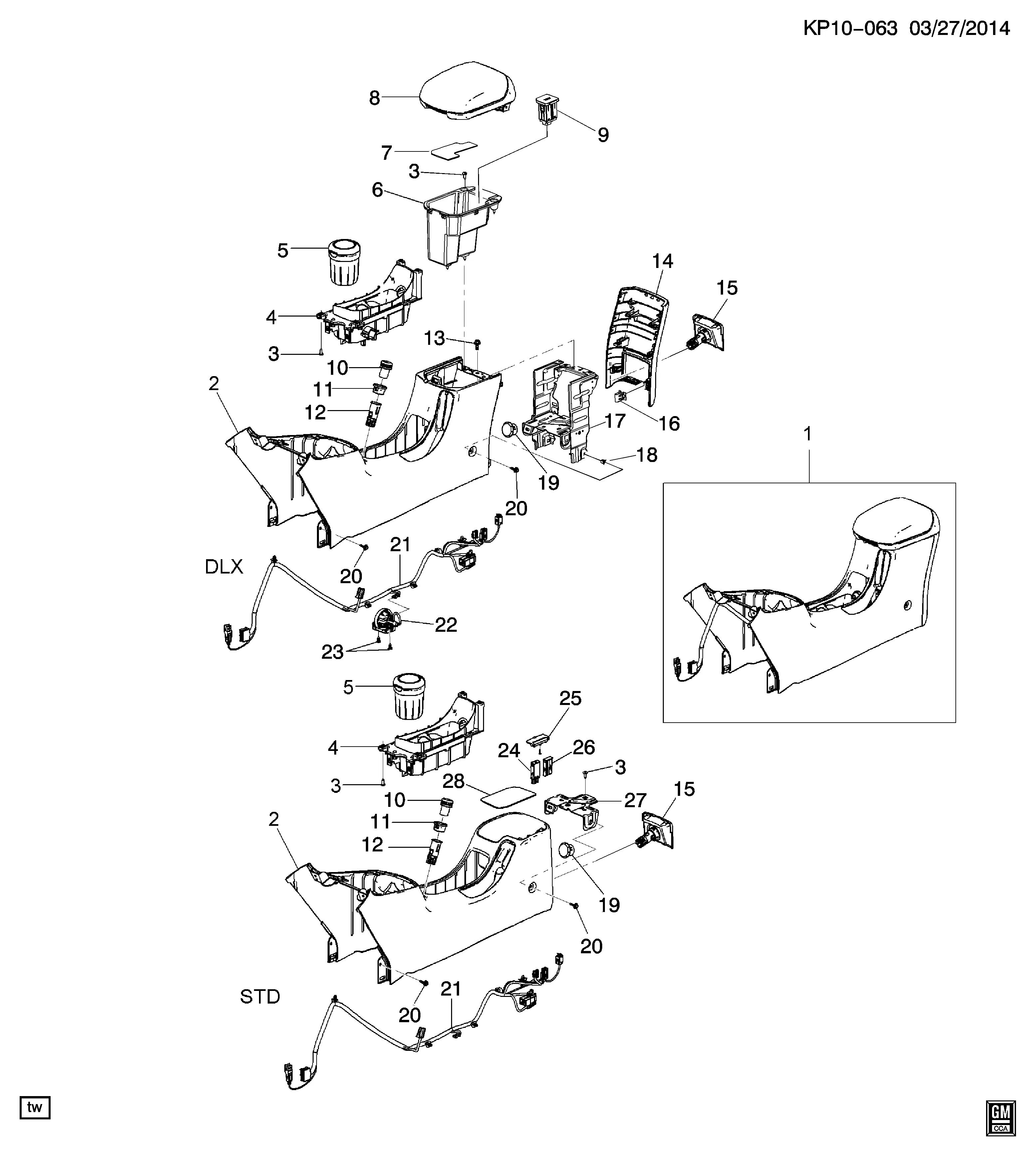 Center console diagram